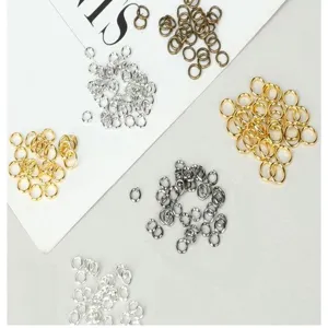 Selection of colorful metal open jump rings for DIY jewelry making accessories