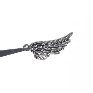 Antique silver alloy angel wing charm for DIY jewelry making and dreamcatchers