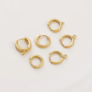 Accesorios de Pendientes de Cobre Llenos de Oro de 14K Ganchos de Oreja Redondos Leverback Para Creación de Joyas DIY