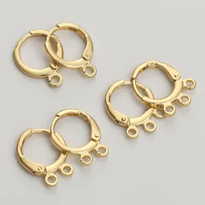 Ganchos de pendientes de cobre bañados en oro de 14K para bisutería artesanal DIY