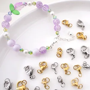 Stainless steel lobster clasps in gold and silver for DIY jewelry making accessories