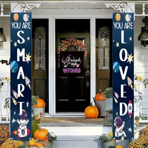 Set van 3 astronautenverandabanners met de tekst You Are Smart en You Are Loved decoratie