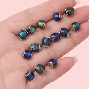 Close-up of temperature-sensing color-changing 4mm large hole beads for DIY jewelry
