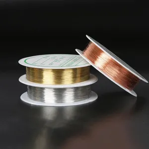 High-quality copper jewelry wire spools in gold, silver and bronze for DIY handmade crafts.