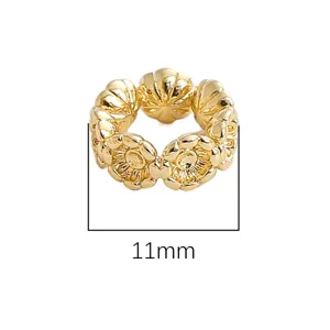 11mm gold hollow plum flower spacer bead for DIY jewelry making