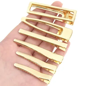Goudkleurige Legering Eendenbek Clips Haarspeldjes DIY Haaronderdelen Materialen Metalen Haarclips Handgemaakte Haaraccessoires