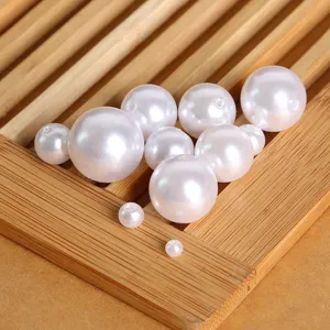 Loose white ABS acrylic round pearl beads for DIY jewelry making necklaces and bracelets