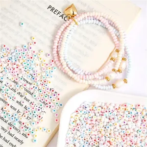 Perles de rocaille colorées 2/3/4mm et bracelet en perles pour création de bijoux DIY