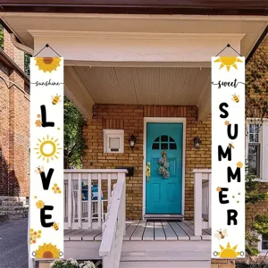 Summer sunflower porch banners with sweet summer and love sunshine bee decorative prints