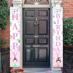 Pancartas de porche Happy Birthday tema SPA para decoración de fiesta de cumpleaños