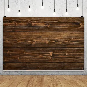 Fond de photographie en bois vintage marron pour décoration de fête intérieure et extérieure.