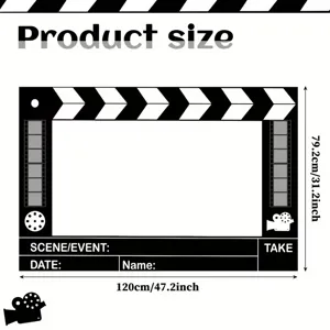 Deko-Fotofotorahmen im Filmklappen-Stil 120x79,2 cm für Partys und Event-Dekorationen