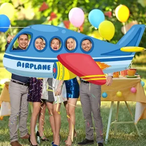 Cartoon Flugzeug Fotobox Hintergrund Banner für Kinderparty Dekorationen