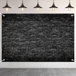 Toile de fond de photographie mur de briques noires vintage pour studio et fête