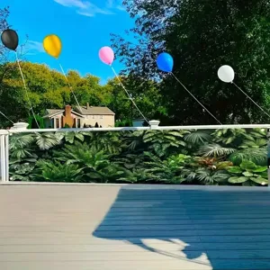Tropischer Regenwald Grünpflanze Dekoratives Banner Pongee Polyester Palmblatt Monstera Hängendes Tuch Für Garten Balkon Outdoor Dekor