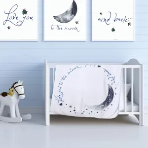 Couverture étape pour bébé motif lune et étoiles pour photos de nouveau-nés en chambre