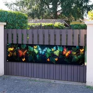 Dreamy butterfly and vine print outdoor garden banner for spring party decoration