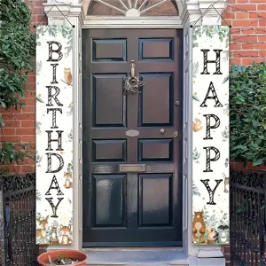 Alles Gute zum Geburtstag Türbanner mit Waldtiermotiven für Kinder Party Dekoration