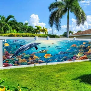Unterwasserwelt Banner mit Meerestieren für die Dekoration von Kinderpartys im Garten