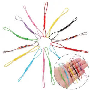 Colorful braided rayon phone lanyards for DIY handmade jewelry and creative hanging charms