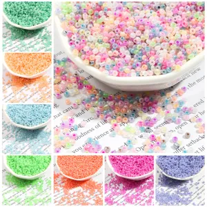 Perles de Rocaille en Verre DIY Perles d'Espacement Rondes Couleurs Macaron Crème pour Fabrication de Bracelets Colliers Bijoux Artisanat