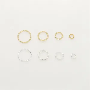Set de anillas de salto retorcidas de oro y plata en varios tamaños para joyería DIY