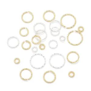 Anillas de salto trenzadas de oro de 14K y plata para la creación de joyas DIY