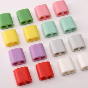 Multi-colored 15mm ABS double-hole cord locks for clothing, hoodies, and shoes