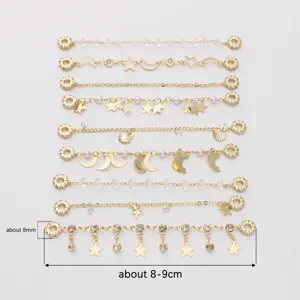Detailansicht der vergoldeten Stern- und Mond-Schmuck-Sicherheitsketten