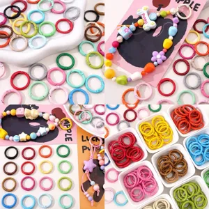 Colorful Spray Painted Alloy Open C Buckle Spring Ring For Handmade DIY Mobile Phone Chain Keychain Jewelry Making Accessories