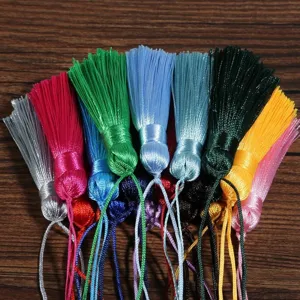 Colorful handmade silk tassels for DIY craft bookmarks and vintage fan decorative pendants