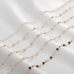 Chaînes de bijoux élégantes plaquées or 18 carats avec perles pour loisirs créatifs