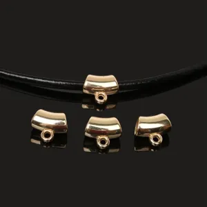 Goldfarbene gebogene CCB-Röhrenperlen für DIY-Schmuck, Halsketten und Armband-Abstandshalter