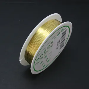 Detailed close-up showing the metallic texture of 0.3mm golden copper wire for jewelry