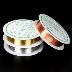 High-quality 0.2mm copper wire for DIY jewelry making in gold, silver, and copper colors