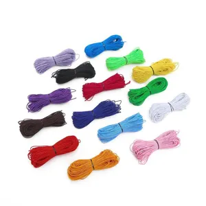Set of multi-colored round elastic cords for DIY sewing and crafting projects