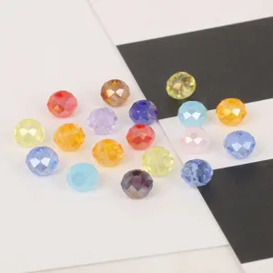 Mixed color 6mm faceted crystal rondelle beads for DIY jewelry making and bracelets