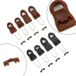 Détails des composants du kit de réparation de tirette de fermeture éclair amovible.