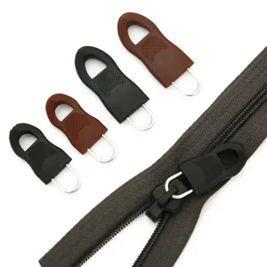 Tirettes de Fermeture Éclair de Remplacement Détachables Crochet en U en Métal Languette en Caoutchouc Kit de Réparation pour Vêtements Valises Sac à Dos Accessoires