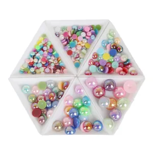 Cabochons de perles d'imitation ABS multicolores pour bricolage et accessoires cheveux.
