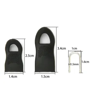 Kit de réparation de tirette de fermeture éclair noire amovible avec dimensions