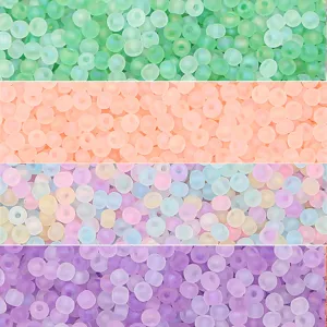 Frosted Colorful Glass Seed Beads Macaron Multi-colored Round Loose Spacer Beads For Handmade DIY Necklace Bracelet Jewelry Making