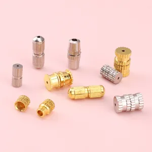 Assorted gold and silver brass screw clasps for handmade DIY jewelry necklace making.