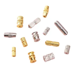 Assorted gold and silver copper screw caps capsule necklace clasps for DIY jewelry making