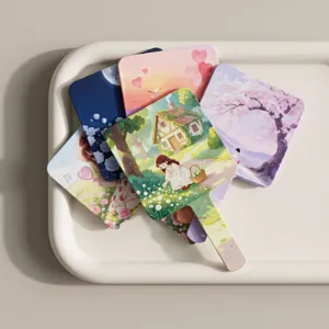 Variété de miroirs à main portables mignons avec illustrations de dessins animés