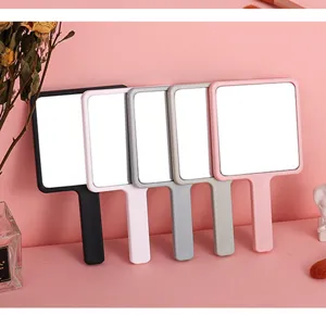 Professional set of portable square handheld makeup mirrors in elegant pastel colors