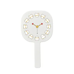 Miroir de Maquillage à Main Cartoon Mignon Imprimé Portable Cadre en Plastique Miroir en Verre pour Femmes Cadeau Beauté Quotidien