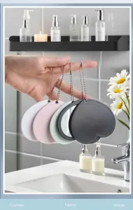 Heart-shaped portable folding mirrors in multiple colors with hanging ball chains
