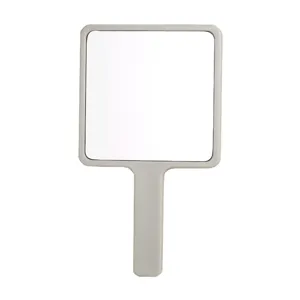 Portable square handheld mirror with ergonomic handle and durable plastic frame for DIY