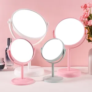 Draaibare make-up spiegel voor bureau met kunststof frame in diverse kleuren en maten